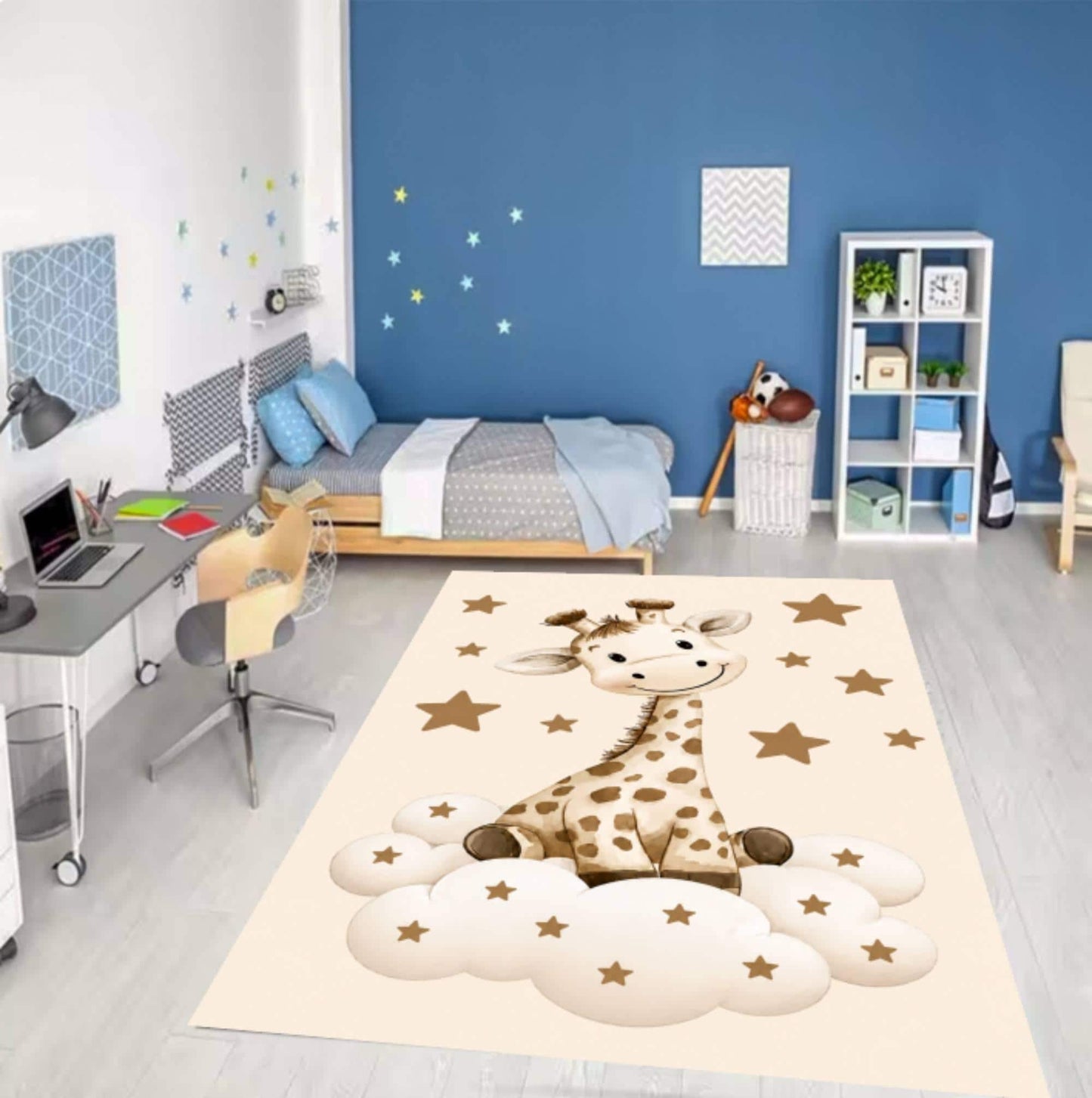 Giraffe Safari Kids Room Rug