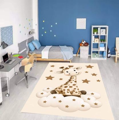 Giraffe Safari Kids Room Rug