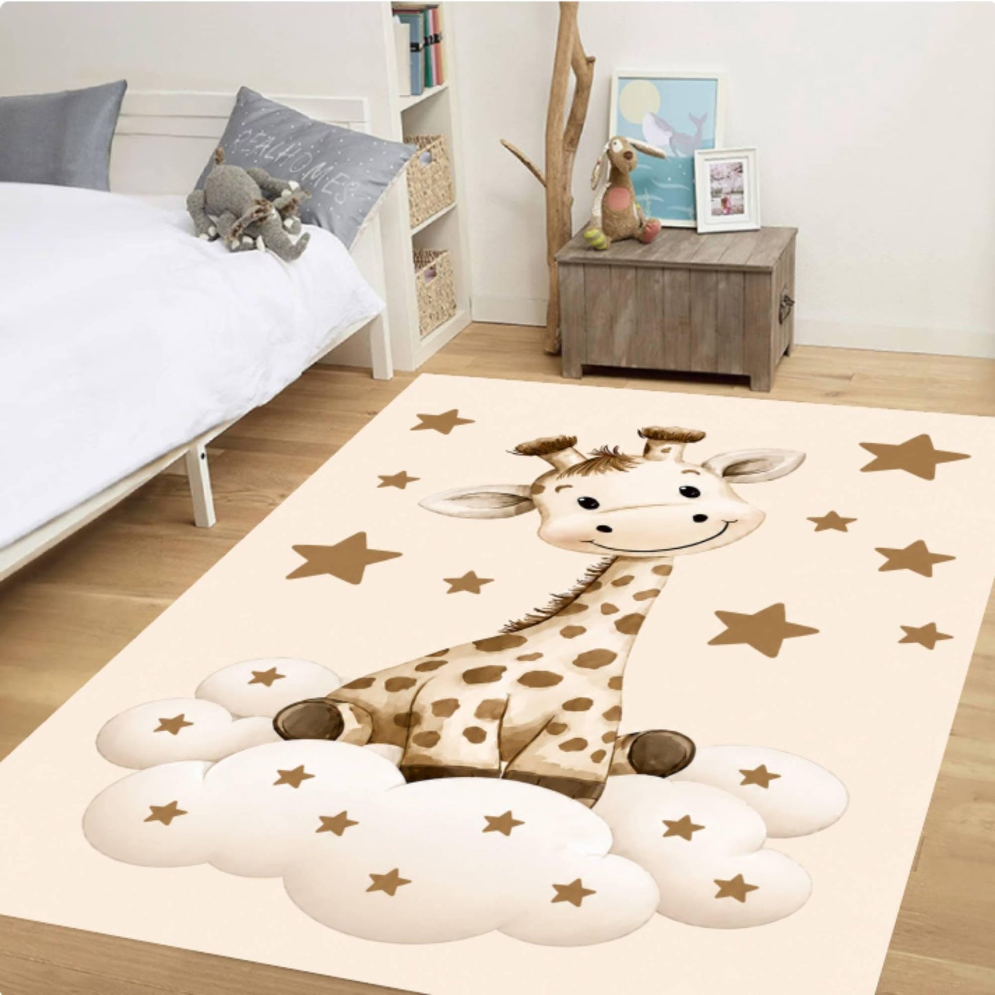 Giraffe Safari Kids Room Rug
