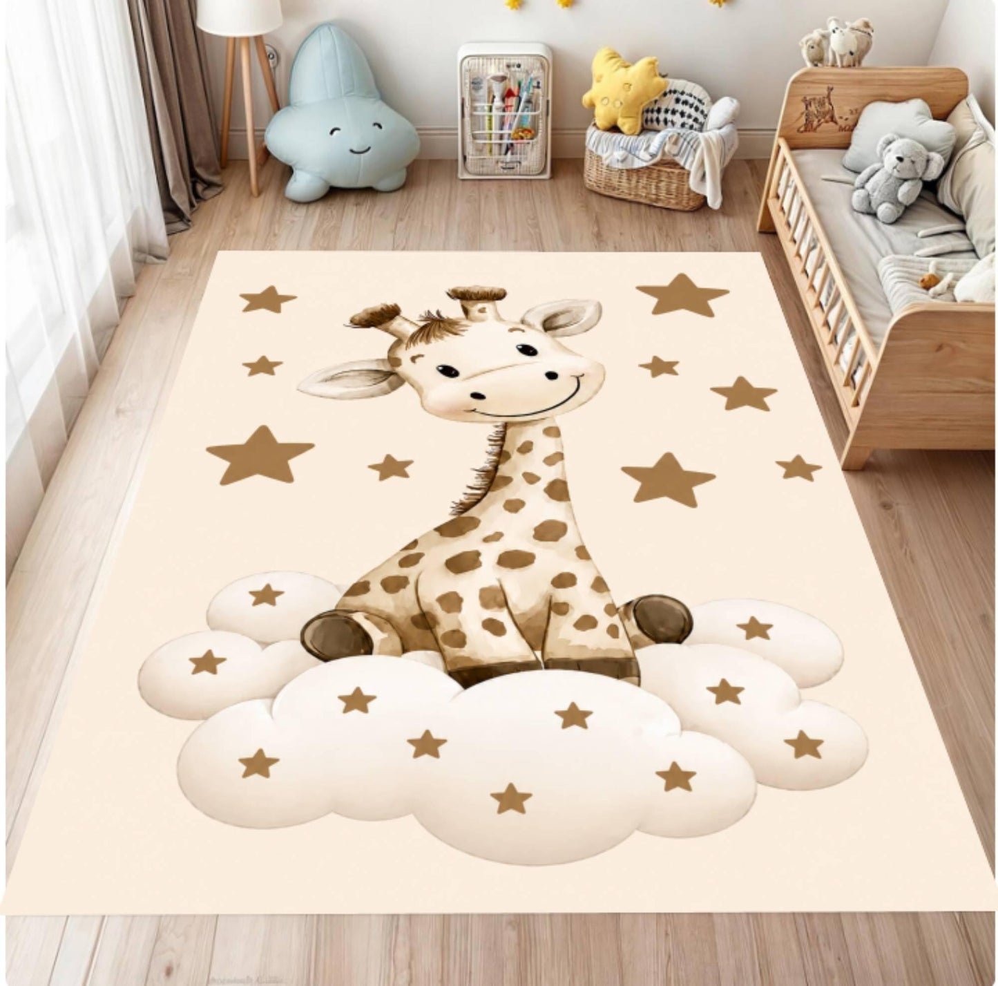 Giraffe Safari Kids Room Rug