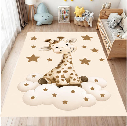 Giraffe Safari Kids Room Rug