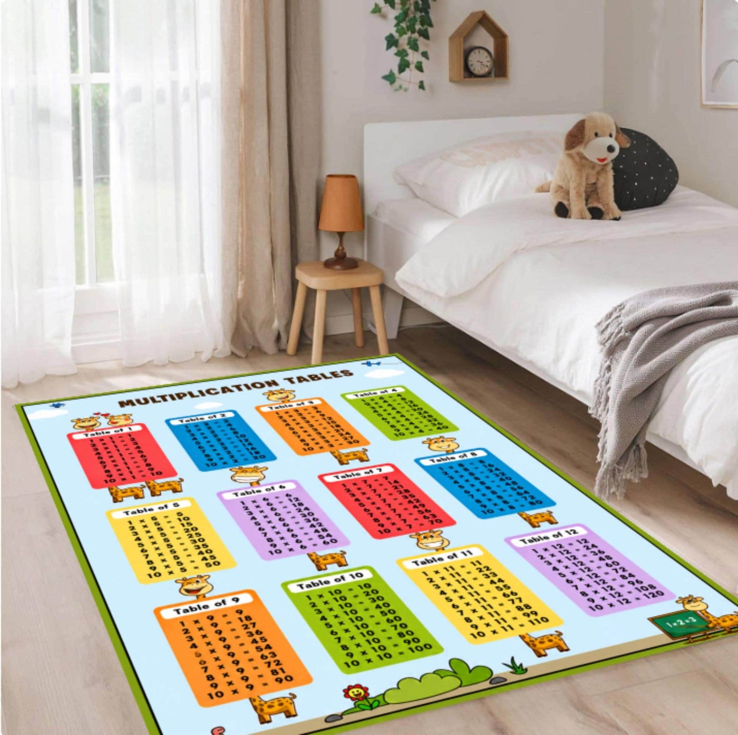 Table of Multiplication Montessori Classroom Rug Washable Non-slip