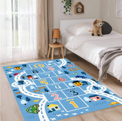 Hopscotch Montessori Kids Playroom Rug Washable Non-slip