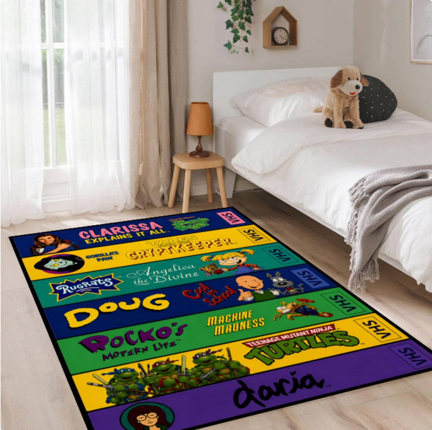 Washable Retro VHS Rug 90s Nostalgic Gamer Room Decor