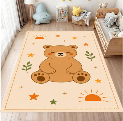 Cute Bear Washable Non-slip Nursery Rug