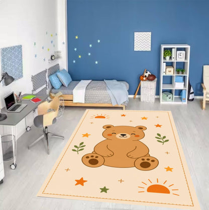 Cute Bear Washable Non-slip Nursery Rug