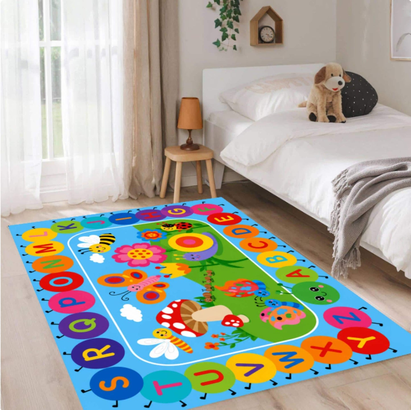ABC Alphabet Kids Area Rug – Montessori Washable Non-Slip Rug