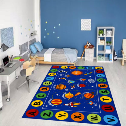Solar System & ABC Alphabet Kids Montessori Rug