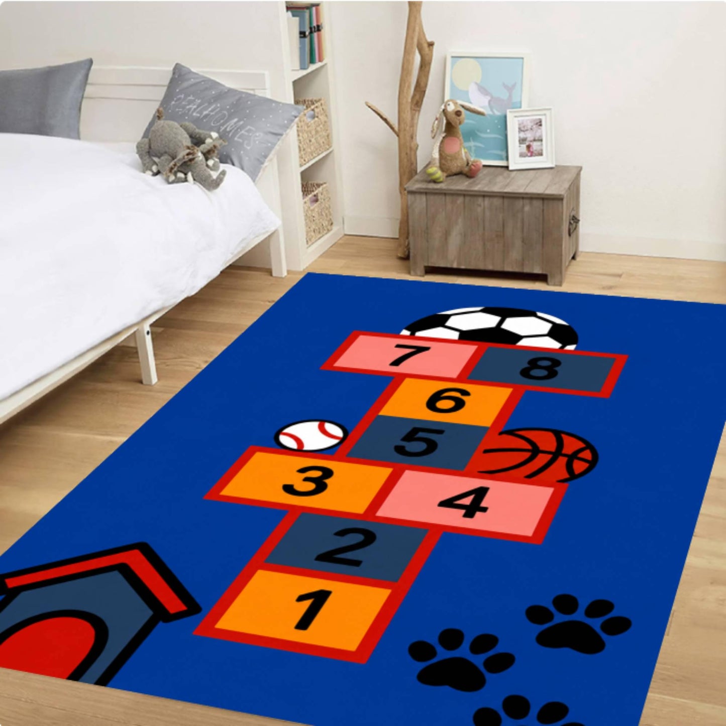 Hopscotch Rug for Kids Washable Non-slip