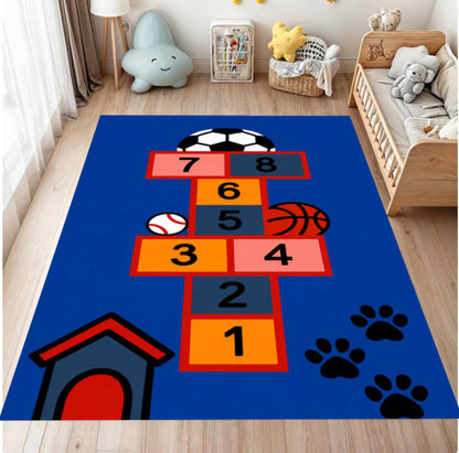 Hopscotch Rug for Kids Washable Non-slip