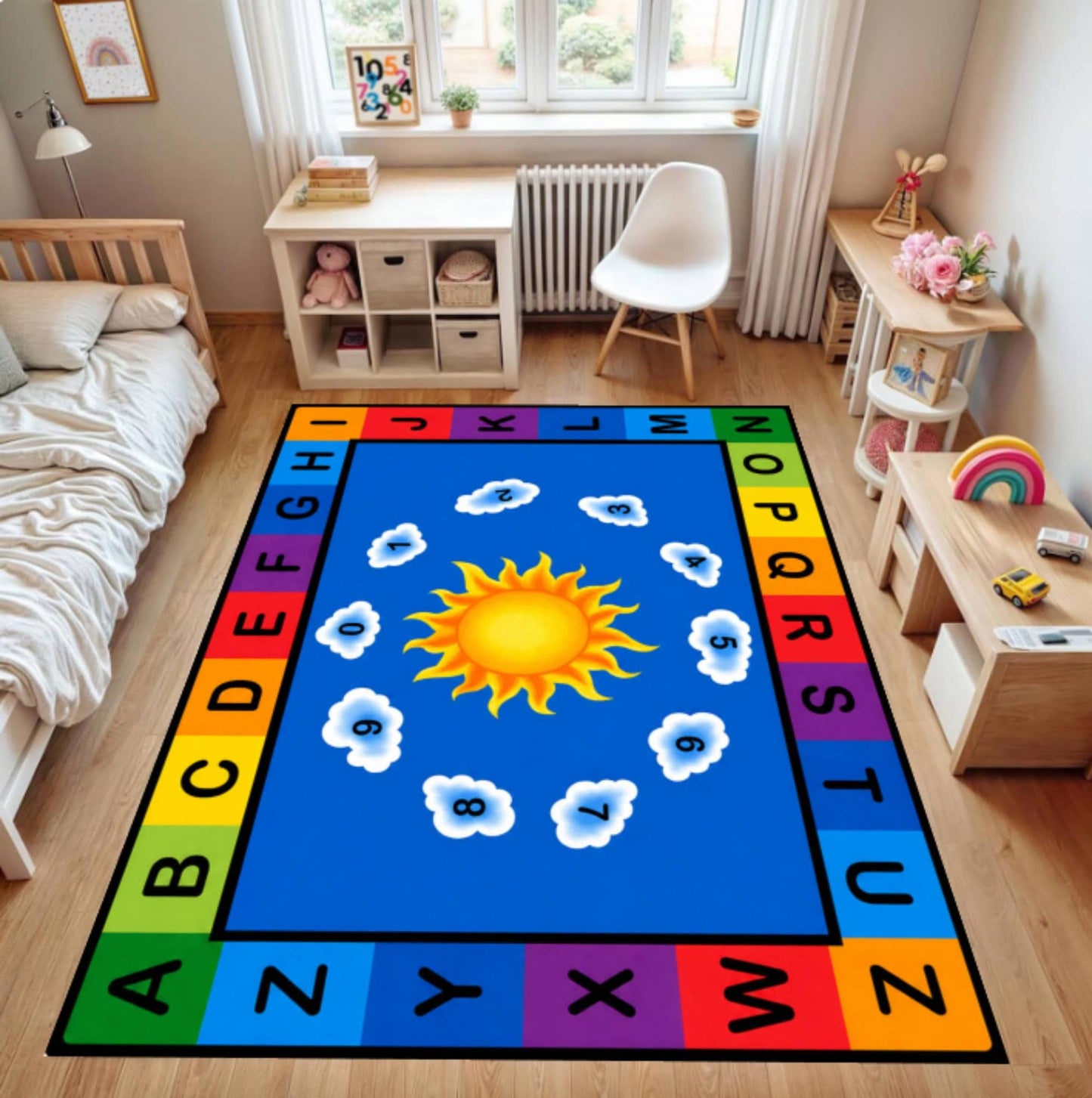 Learning Rug Alphabet Washable Non-slip Montessori Rug