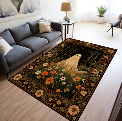 Gothic Halloween Spooky Area Rug Washable Non-Slip