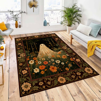 Gothic Halloween Spooky Area Rug Washable Non-Slip