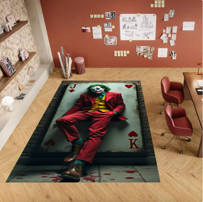 Rug with Playing Card Motif of a Dark Clown