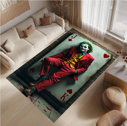 Rug with Playing Card Motif of a Dark Clown