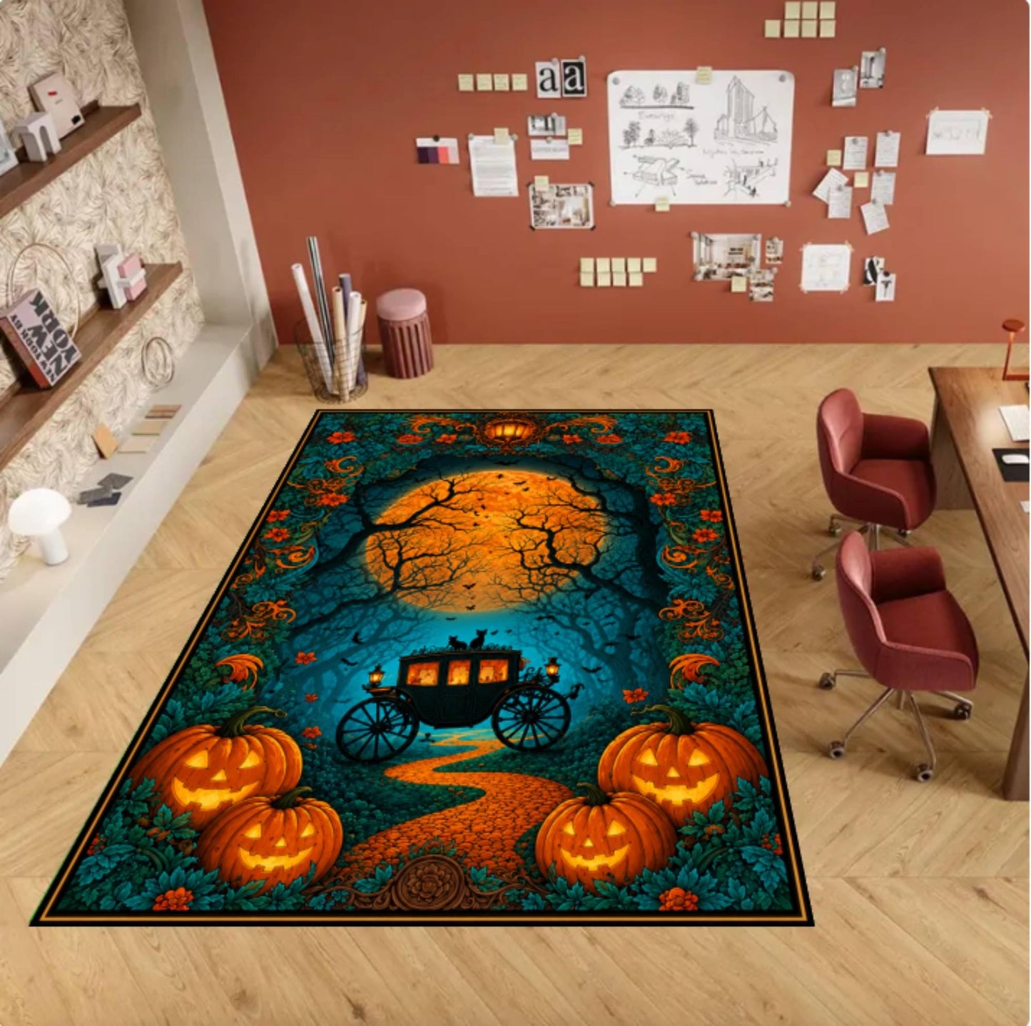 Halloween Pumpkin Rug