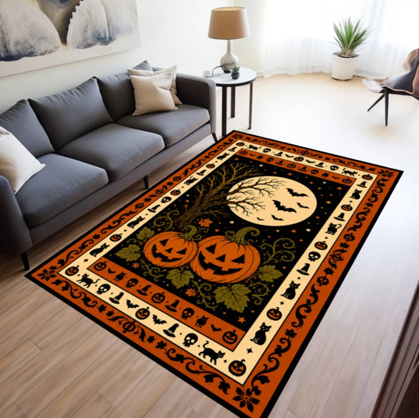 Halloween Pumpkin Rug