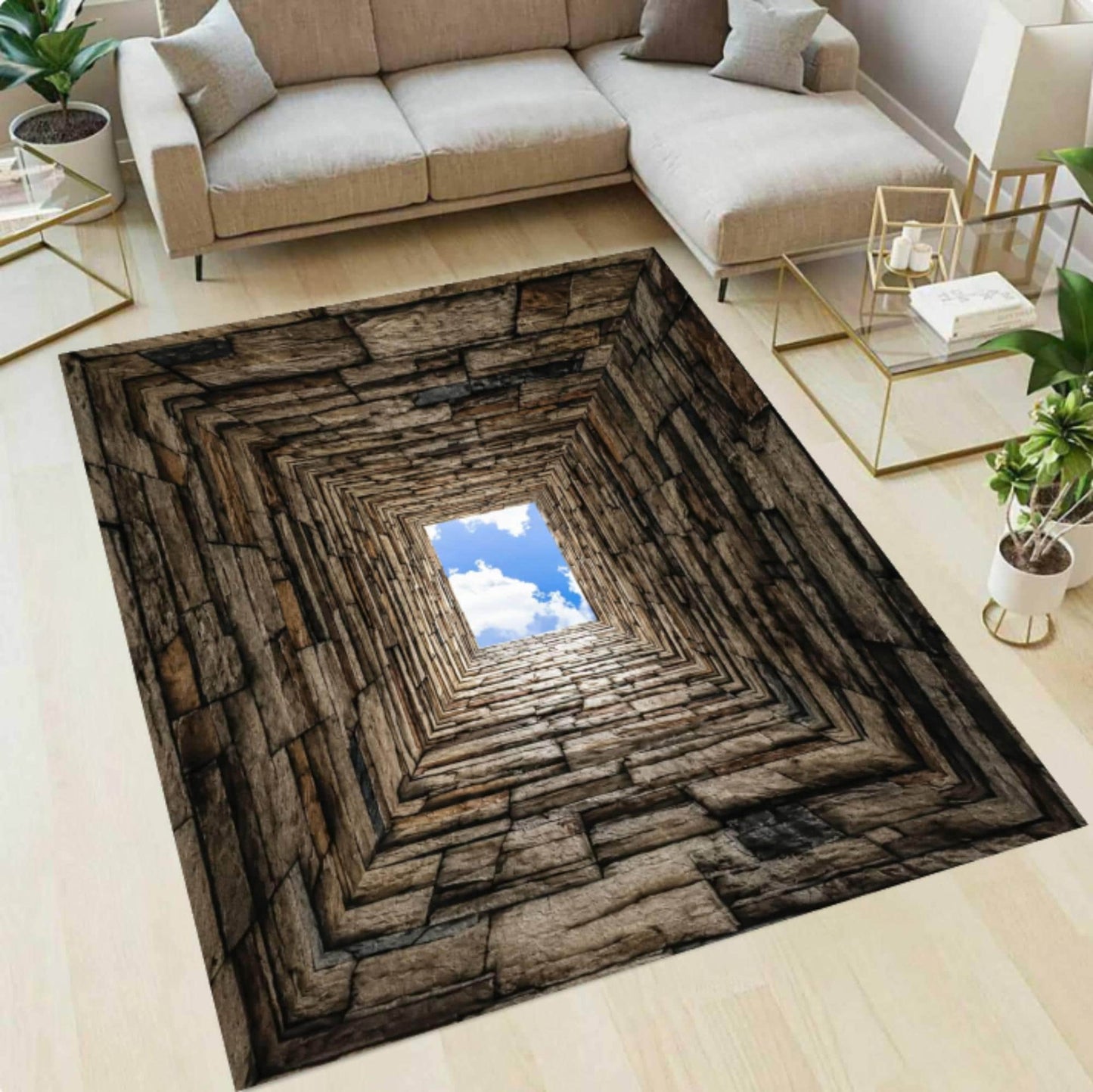 Rug with 3D Optical Illusion
