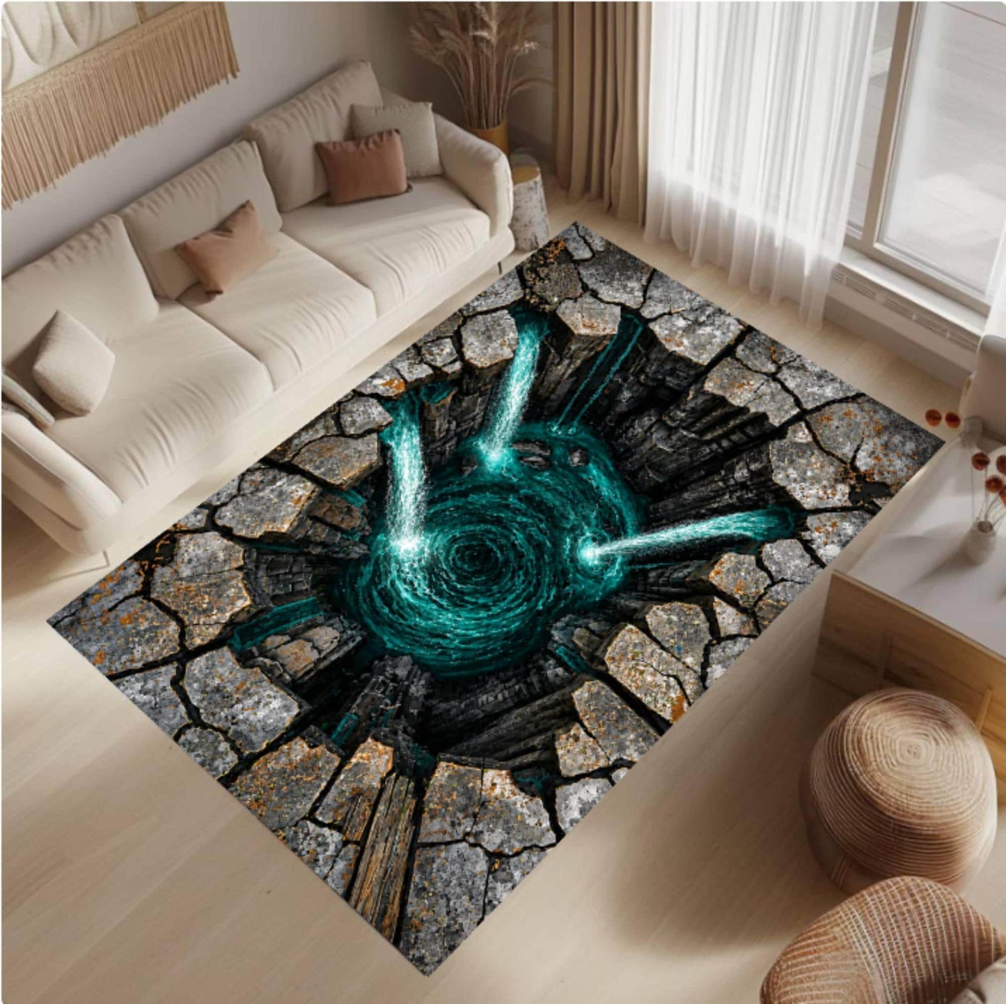 3D Waterfall Whirlpool Rug