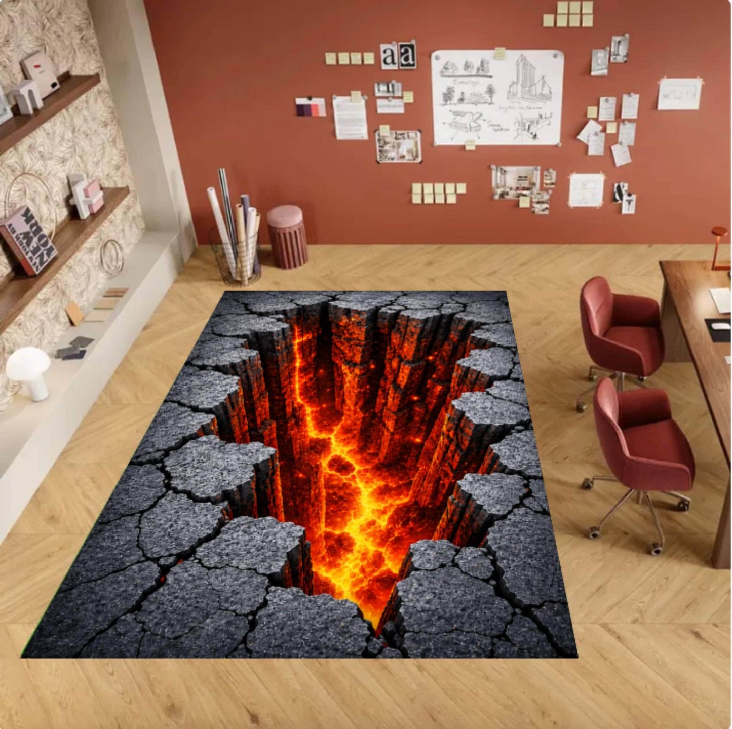 3D Lava Canyon Rug