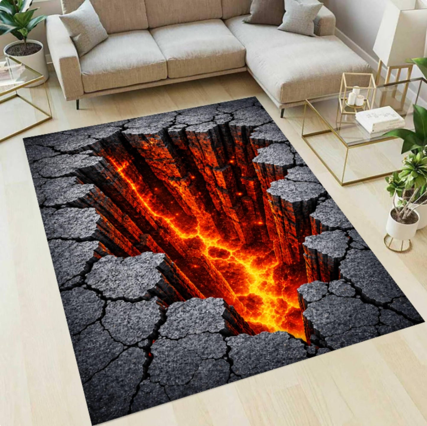 3D Lava Canyon Rug