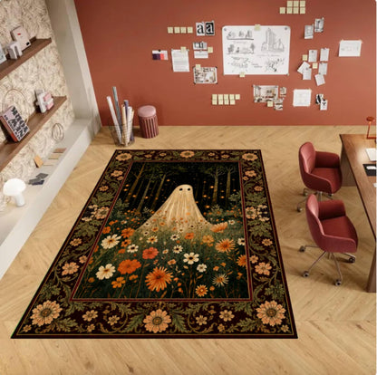 Gothic Halloween Spooky Area Rug Washable Non-Slip