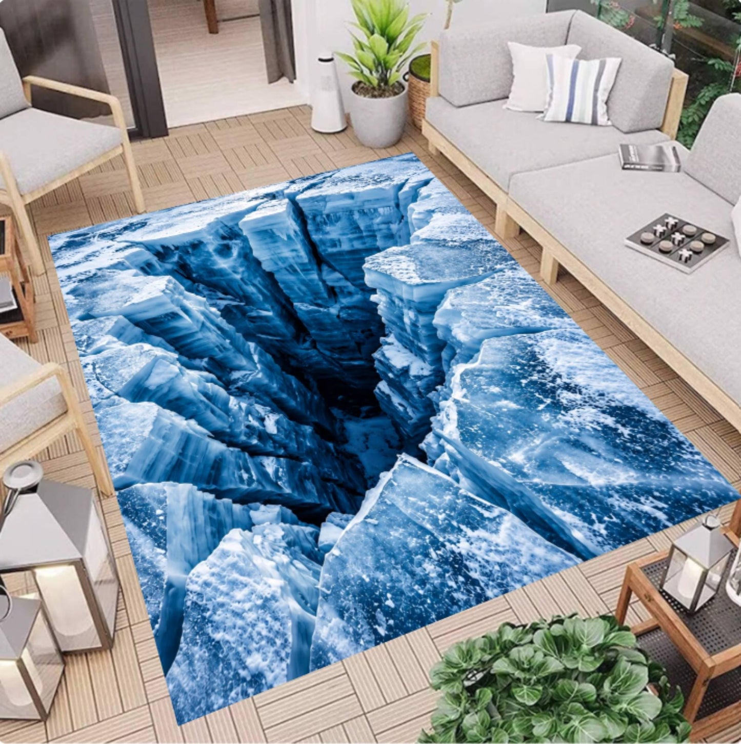 3D Ice Canyon Rug