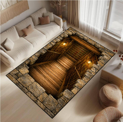 3D Hidden Library Staircase Rug
