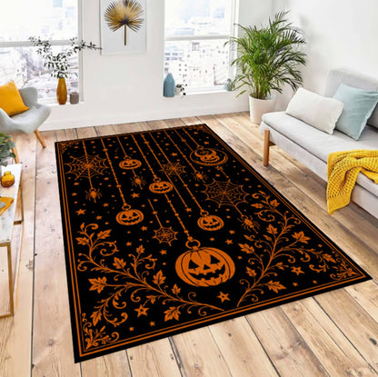 Gothic Halloween Pumpkin Spooky Witchy Autumn Decor Rug