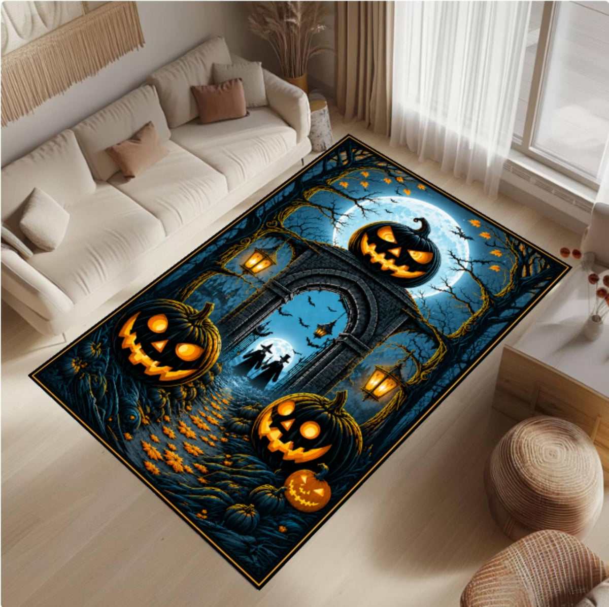 Halloween Jack O Lantern Area Rug