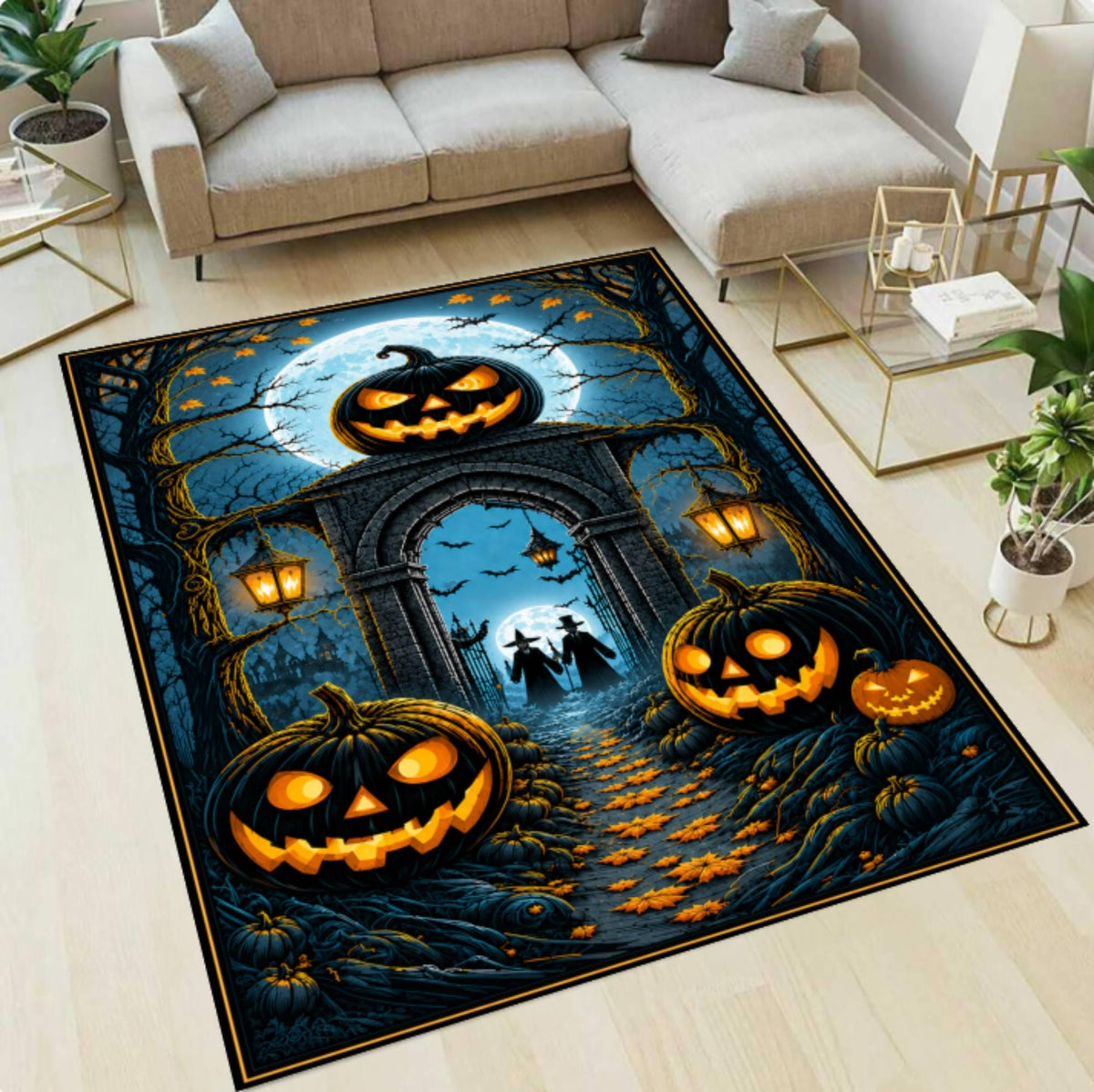 Halloween Jack O Lantern Area Rug
