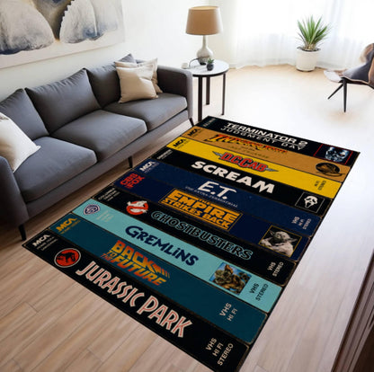 Retro 80s 90s VHS Movie Tape Area Rug – Film Collection Cinema Room
