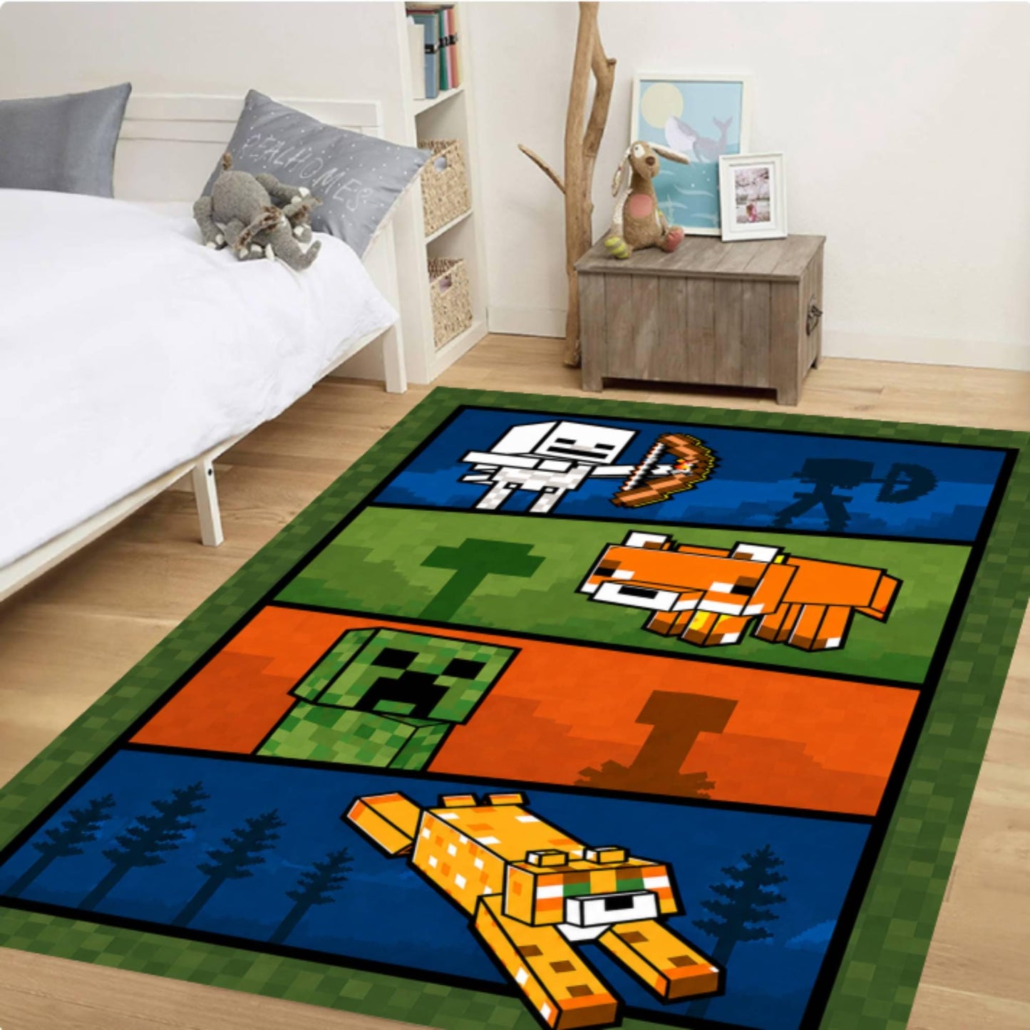 Pixel Adventure Kids Rug Play Rug in Block Style Washable
