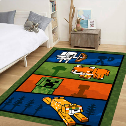 Pixel Adventure Kids Rug Play Rug in Block Style Washable