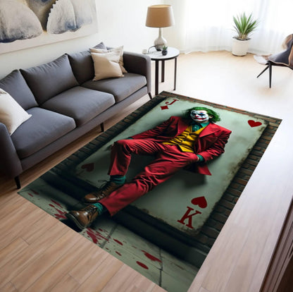 Rug with Playing Card Motif of a Dark Clown