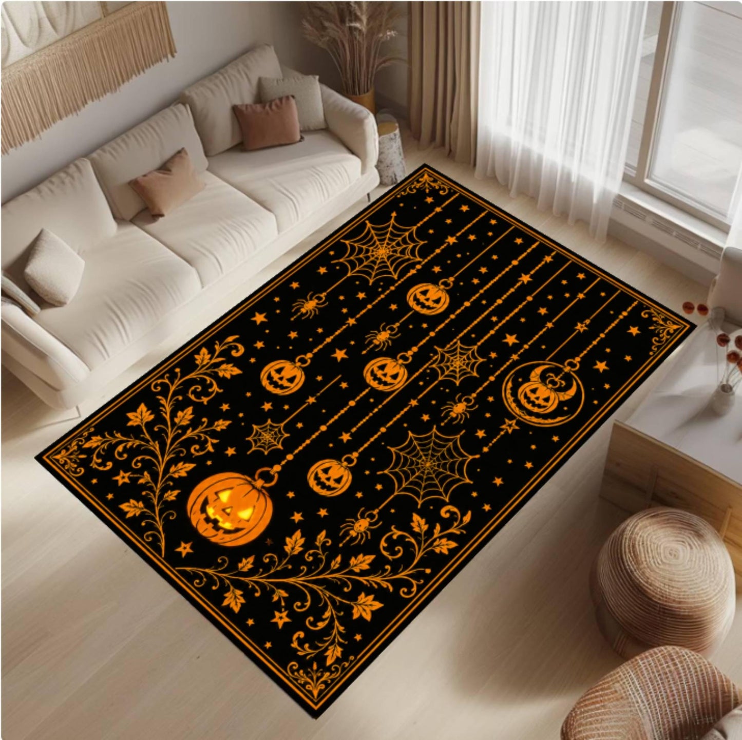 Gothic Halloween Pumpkin Rug