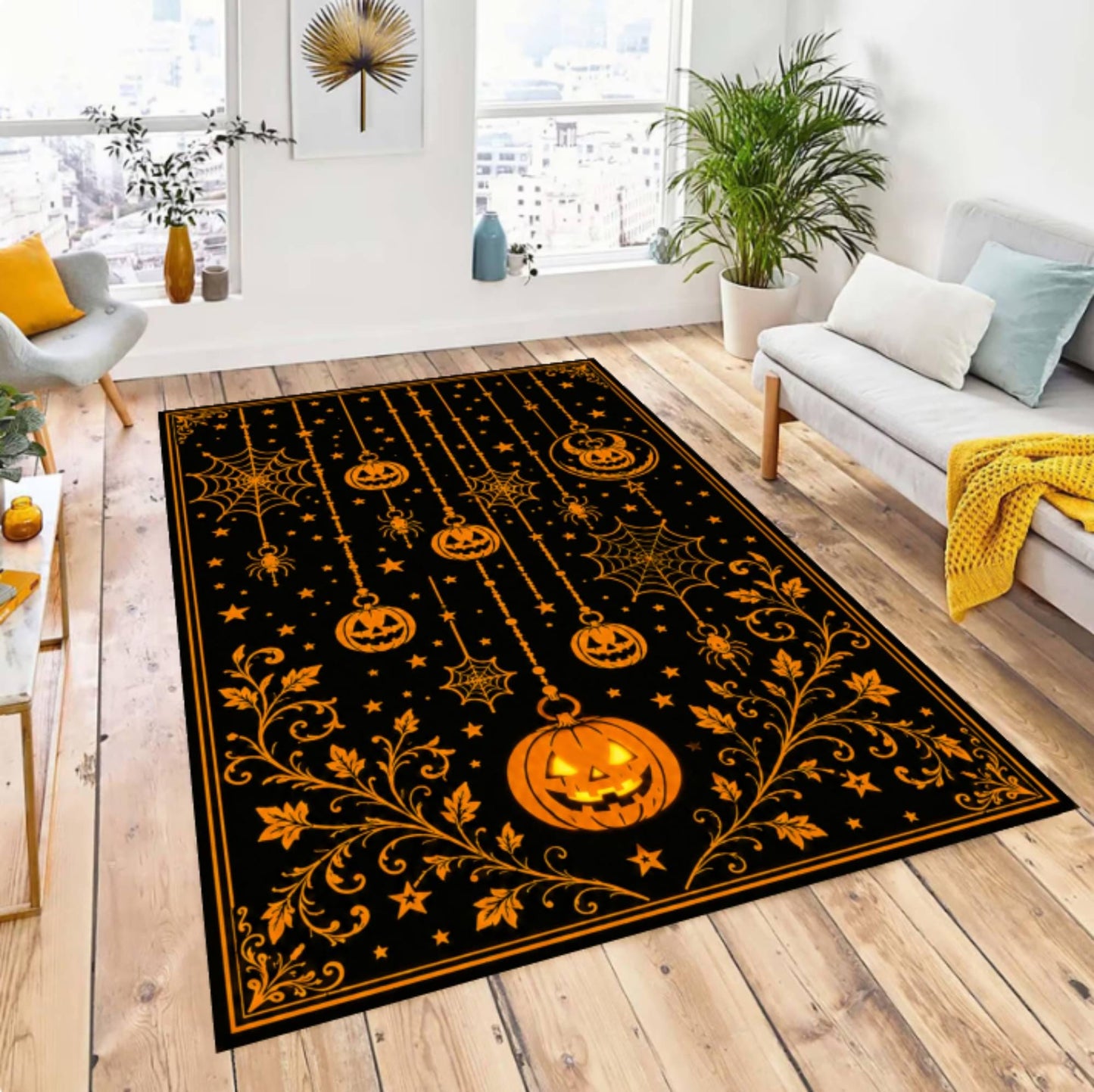 Gothic Halloween Pumpkin Rug