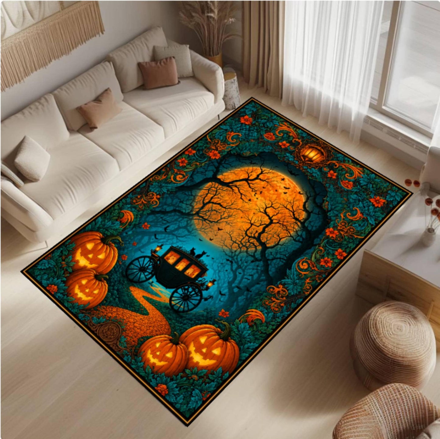 Halloween Pumpkin Rug