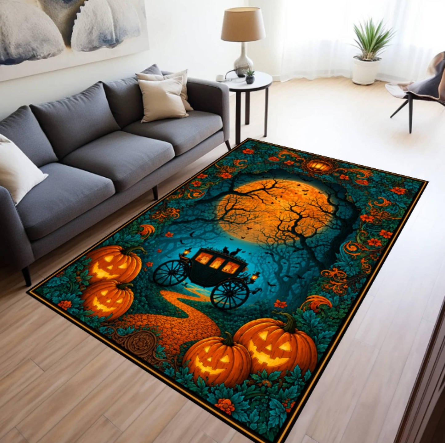 Halloween Pumpkin Rug
