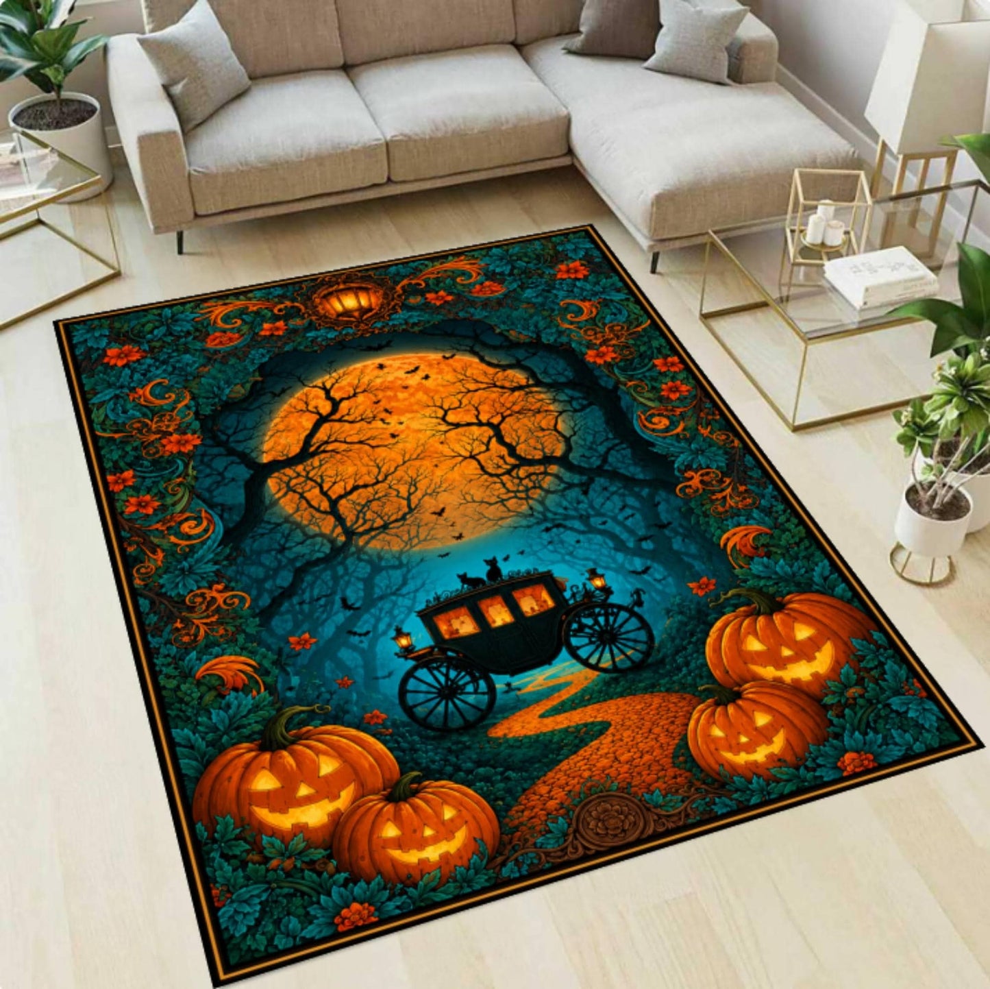 Halloween Pumpkin Rug