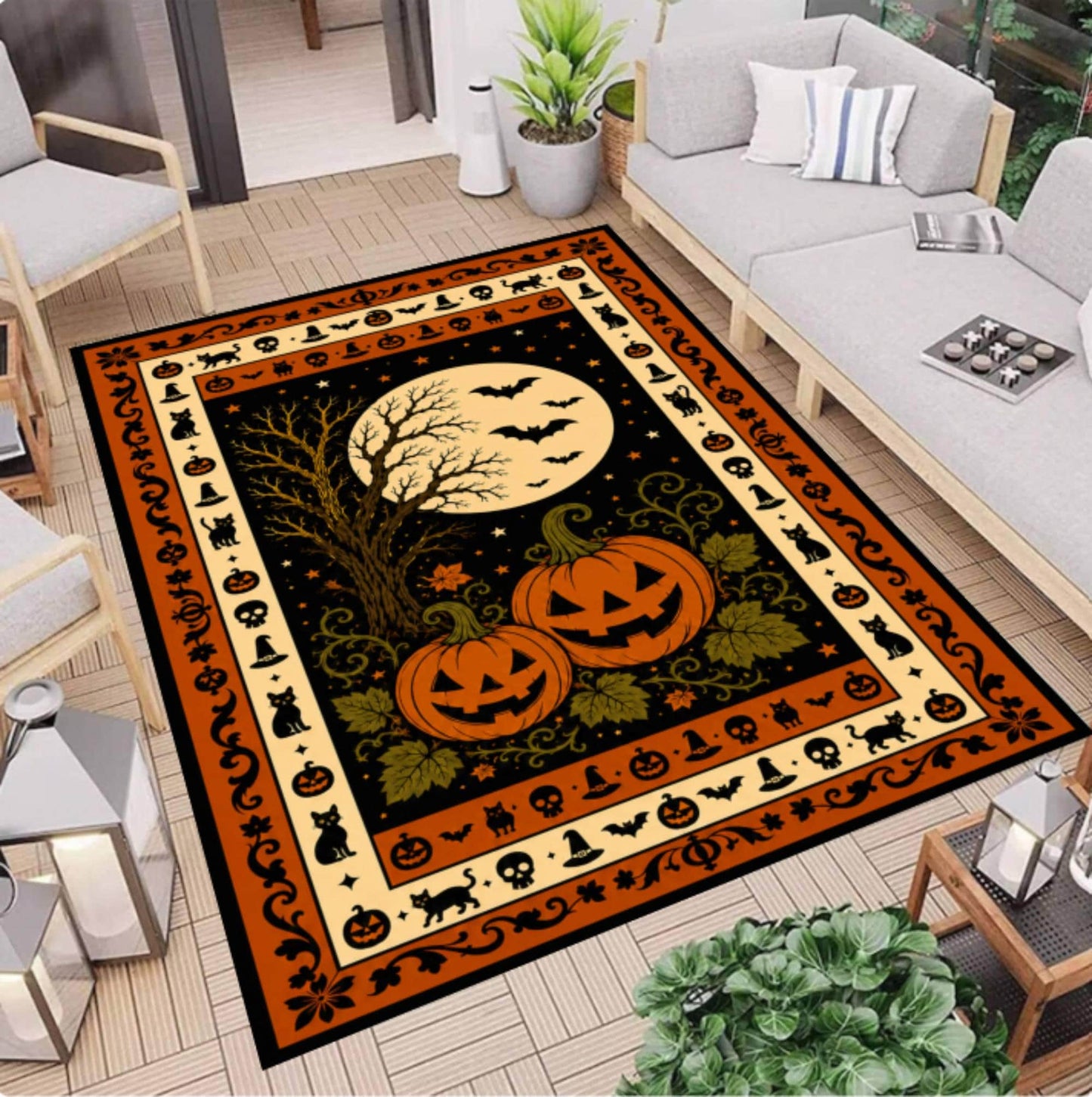 Halloween Pumpkin Rug
