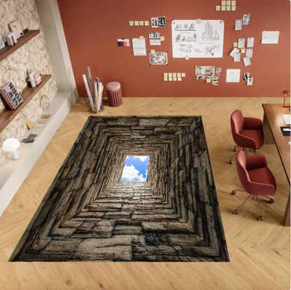Rug with 3D Optical Illusion