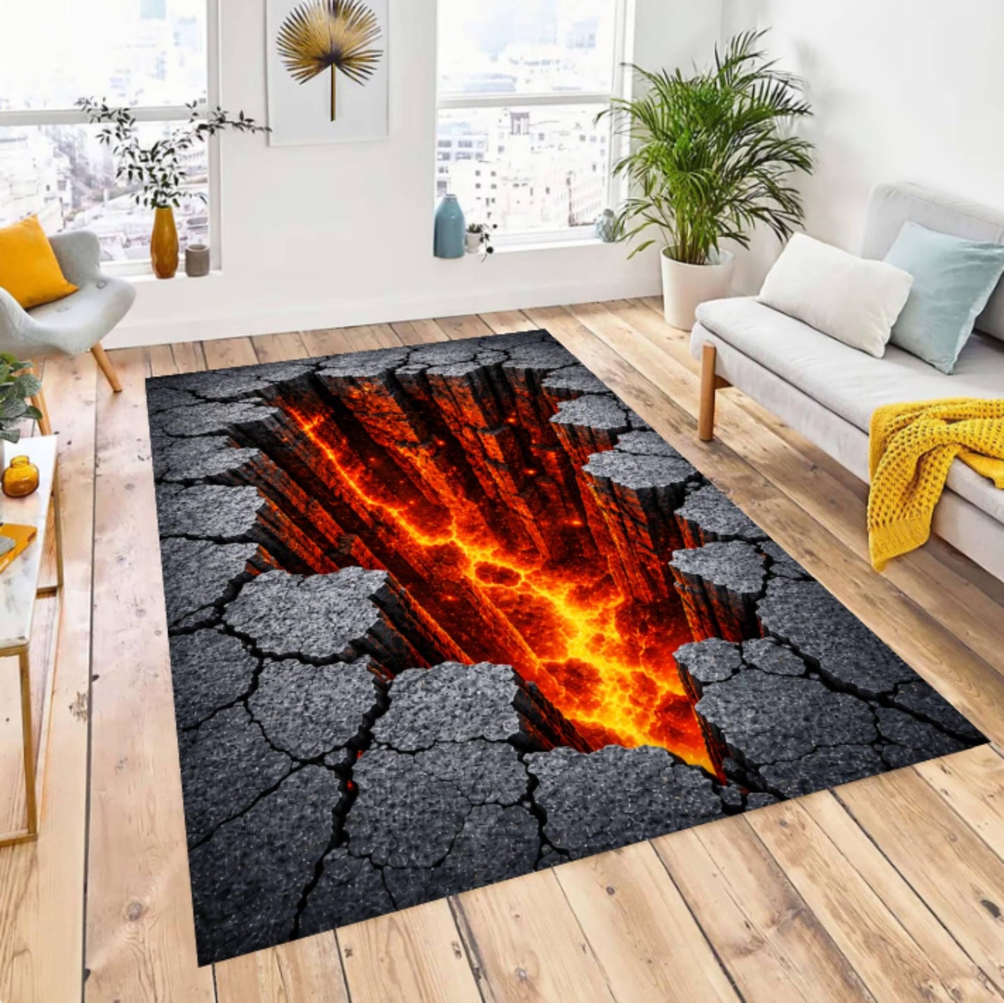 3D Lava Canyon Rug