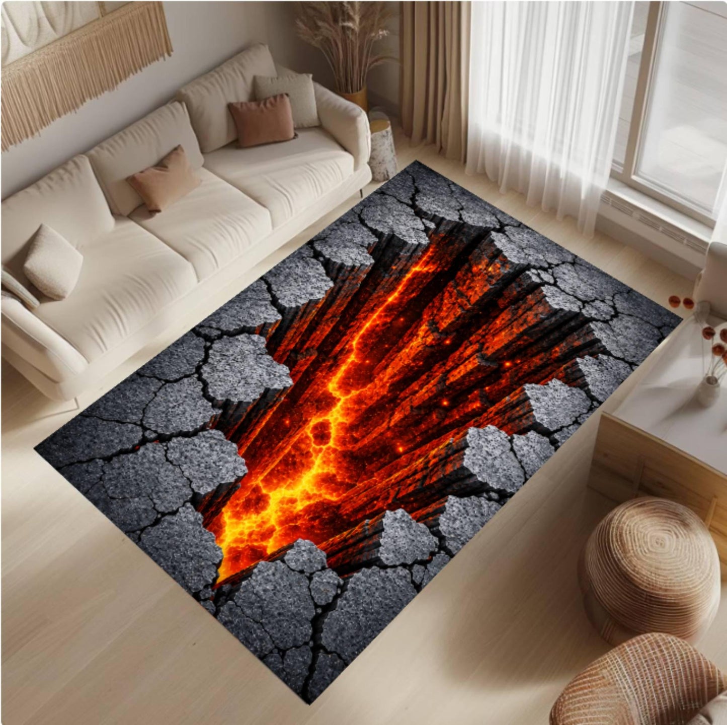 3D Lava Canyon Rug