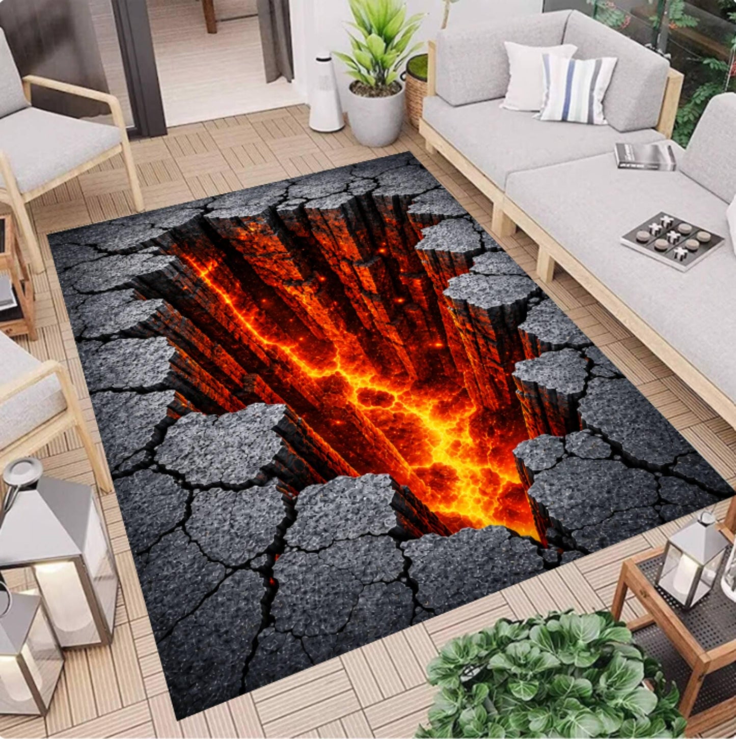3D Lava Canyon Rug