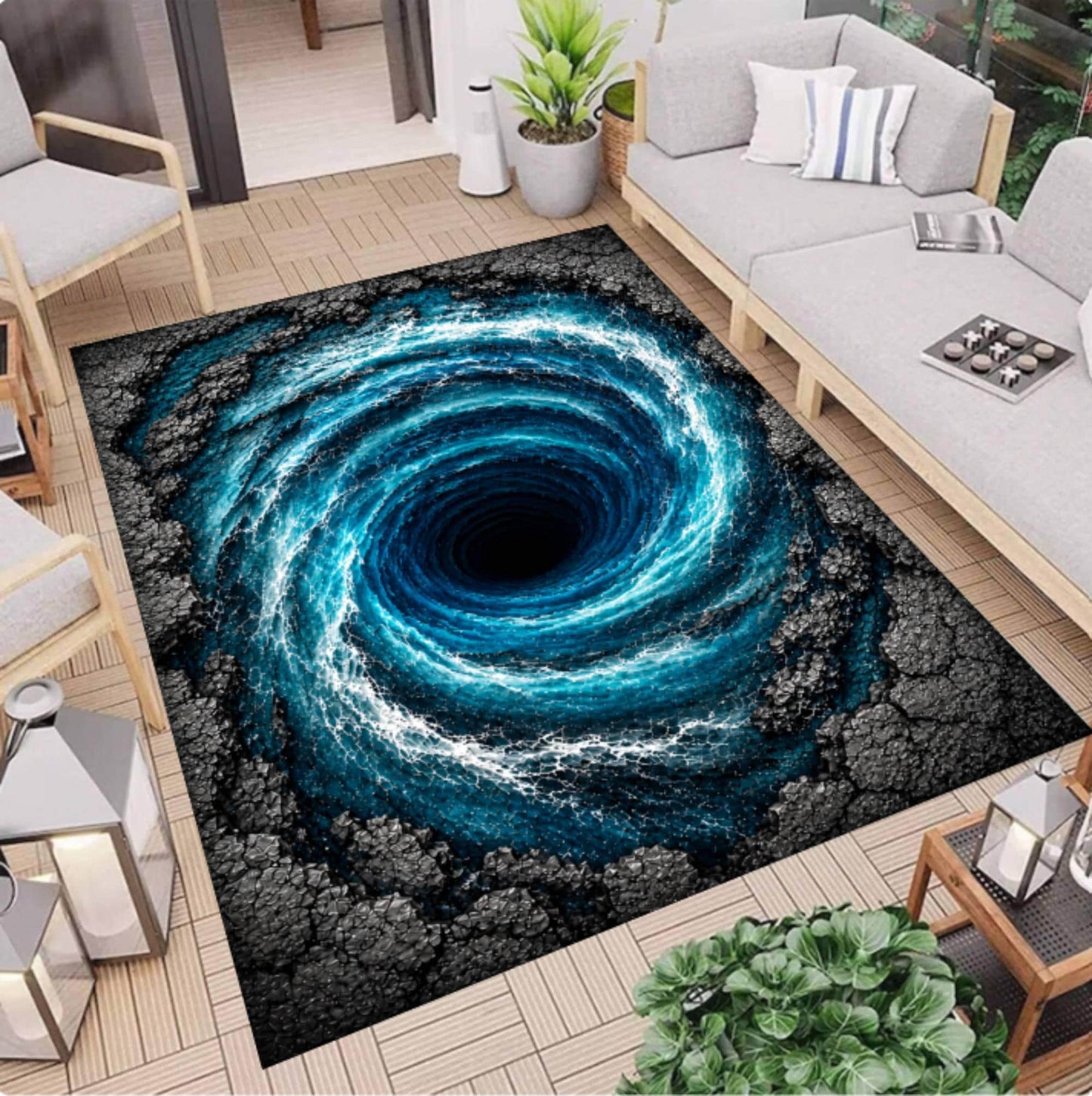 3D Ocean Whirlpool Rug