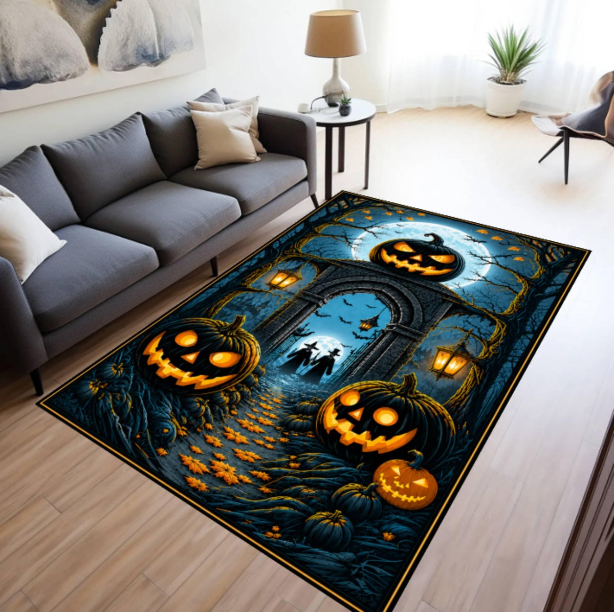 Halloween Jack O Lantern Area Rug
