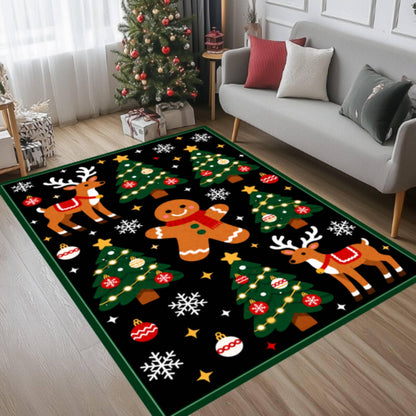 Gingerbread Reindeer Christmas Rug (Kids Room Decor)