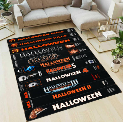 Retro Horror VHS Collection Area Rug