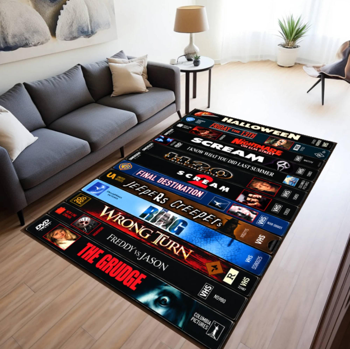 Retro Horror Movie VHS Rug